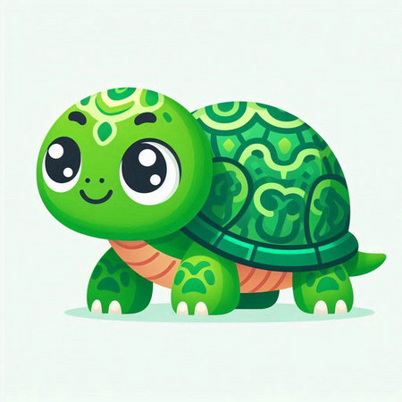 Cute cartoon turtle. Vector illustration of a cute cartoon turtle.のイラスト素材