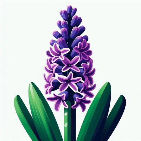 Purple hyacinth flower on white background. Vector illustration.のイラスト素材