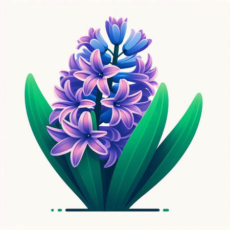 Blue hyacinth flowers on a white background. Vector illustration.のイラスト素材