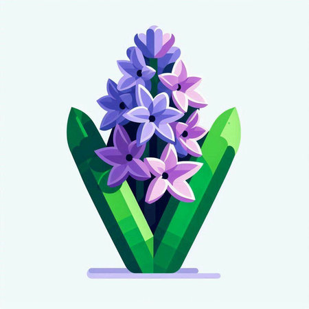 Flower hyacinth. Vector illustration in flat cartoon style.のイラスト素材