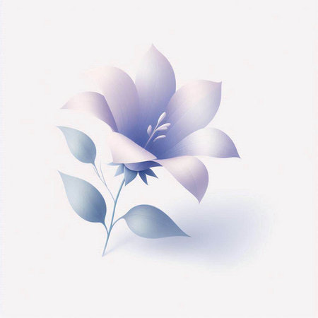 Illustration of a blue lily flower on a white background.のイラスト素材