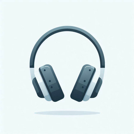 Headphones icon on white background. Vector illustration. Eps 10.のイラスト素材