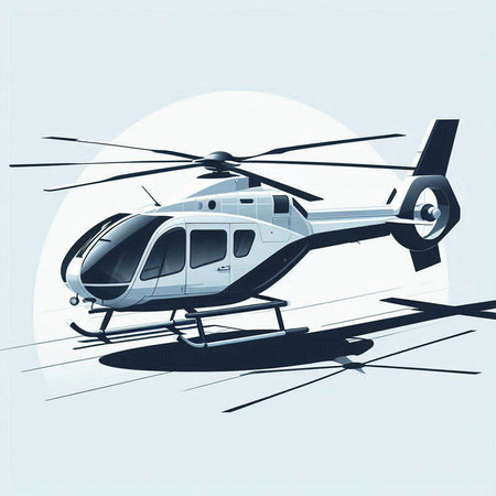 Helicopter on the background of the sky. Vector illustration.のイラスト素材