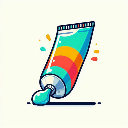 Illustration of toothpaste tube on white background, vector illustration.のイラスト素材
