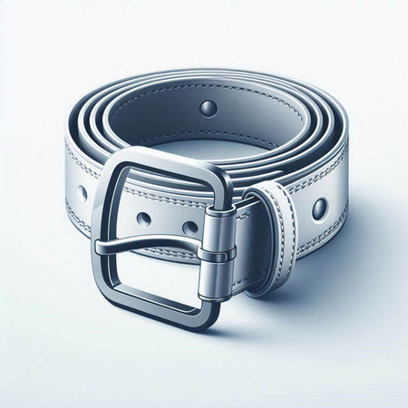 Men's leather belt on a white background. 3d illustration.のイラスト素材