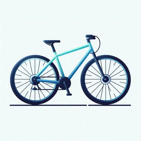 Blue bicycle on a white background. Vector illustration. Eps 10.のイラスト素材