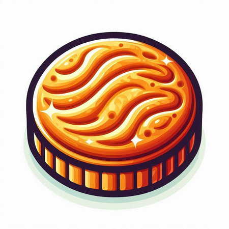 Illustration of a pie on a white background. Vector illustration.のイラスト素材