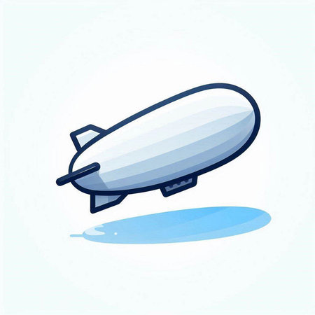 Airship icon. Vector illustration of airship in cartoon style.のイラスト素材