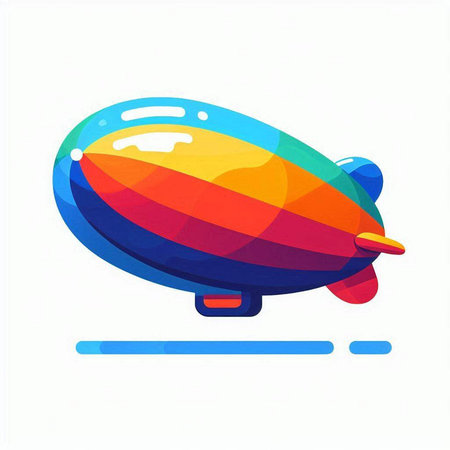 Airship icon. Colorful airship icon. Vector illustration.のイラスト素材