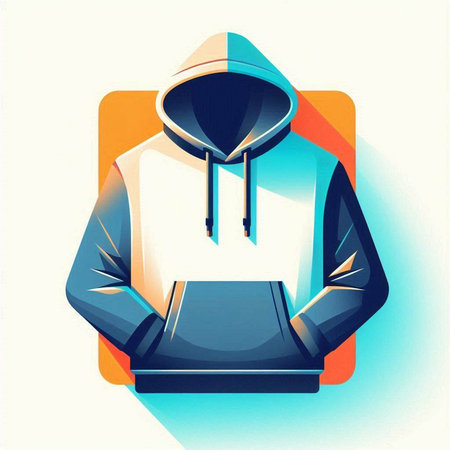 Hooded man in a hooded sweatshirt. Vector illustration.のイラスト素材