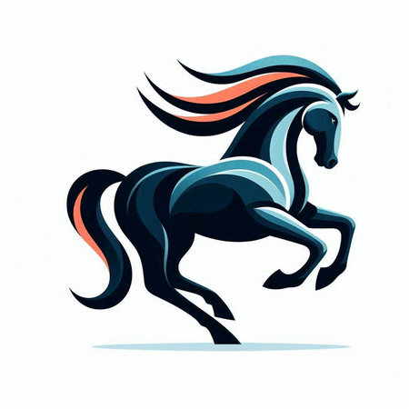 Horse running on white background. Vector illustration for your design.のイラスト素材