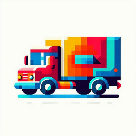 Colorful truck on a white background, vector illustration, eps 10のイラスト素材