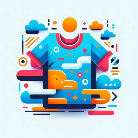 Abstract colorful geometric background with man. Vector illustration. Eps 10.のイラスト素材