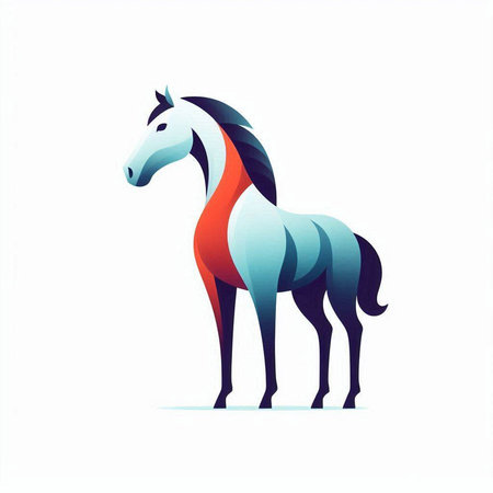 Illustration of a beautiful horse on a white background. Vector illustrationのイラスト素材