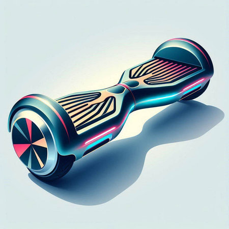 Close-up of a self-balancing electric scooter.のイラスト素材