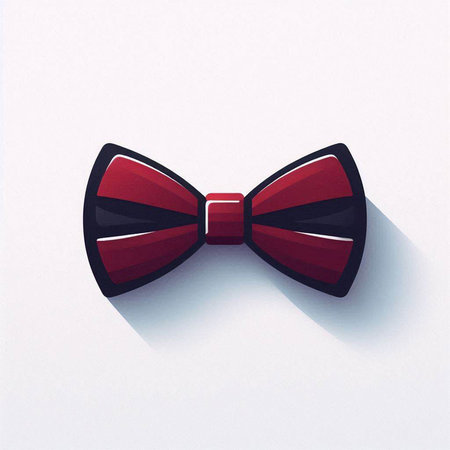Illustration of a red bow tie isolated on a white background.のイラスト素材