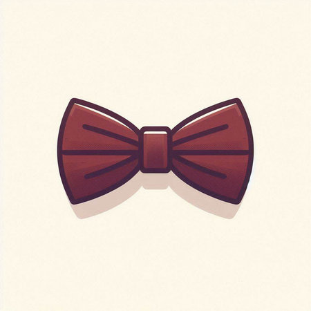 Illustration of a brown bow tie isolated on a white background.のイラスト素材