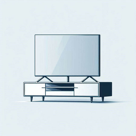 TV on the cabinet, vector illustration, eps10, no transparencyのイラスト素材