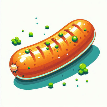 Illustration of a delicious hot dog on a white background - vectorのイラスト素材