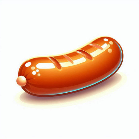 Hot dog isolated on white background. Vector illustration. Eps 10.のイラスト素材