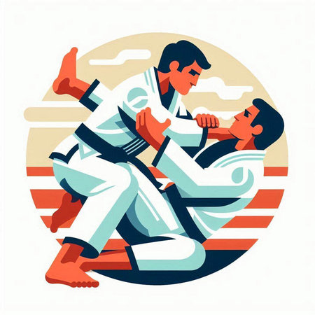 Martial arts, karate, taekwondo vector illustration.のイラスト素材