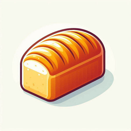 Illustration of a loaf of bread on a white background. Vector illustrationのイラスト素材