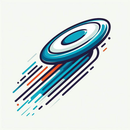 Illustration of a flying saucer in the space. Vector illustration.のイラスト素材