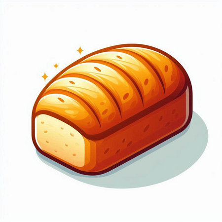 Illustration of a loaf of bread on a white background, vector illustrationのイラスト素材