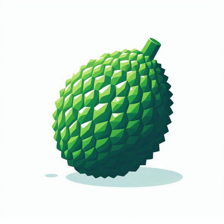 Illustration of a fresh durian fruit isolated on a white backgroundのイラスト素材