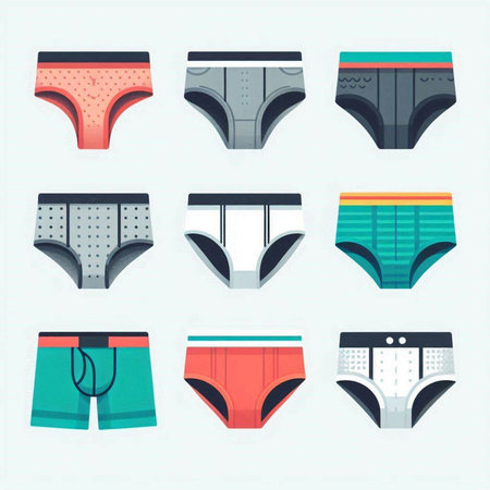 Underwear vector set. Underwear illustration. Underwear vector collection.のイラスト素材