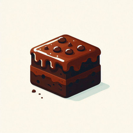 Chocolate cake on a white background. Vector illustration. Eps 10のイラスト素材