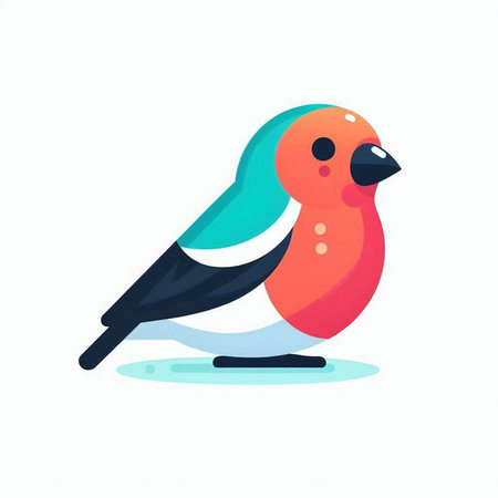 Vector illustration of a cute bullfinch on a white background.のイラスト素材