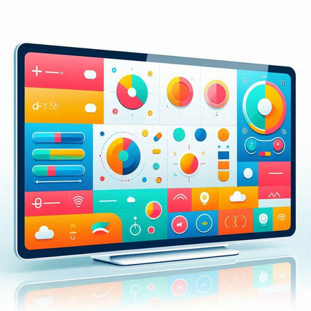 Futuristic user interface on the tablet pc. Vector illustration.のイラスト素材