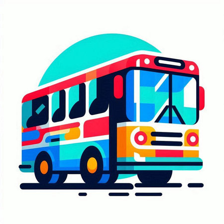 Bus icon. Vector illustration of a bus on a white background.のイラスト素材