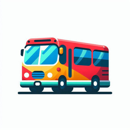 Bus icon. Vector illustration of a bus on a white background.のイラスト素材