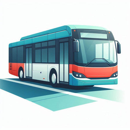 Bus on a white background. Vector illustration of a bus on a white background.のイラスト素材