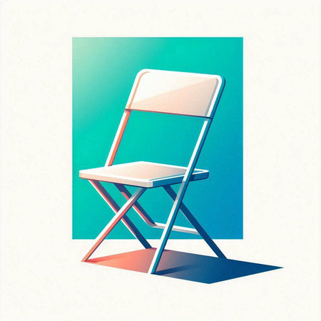 Illustration of a chair on a blue background. Vector illustration.のイラスト素材