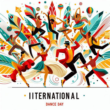 Happy Dussehra festival of India greeting card with dancing peopleのイラスト素材