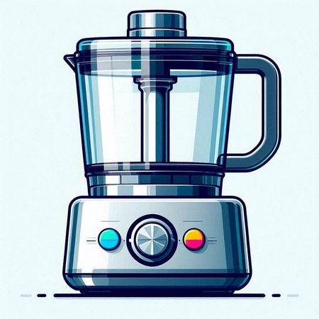 Illustration of a blender in cartoon style on a white background.のイラスト素材