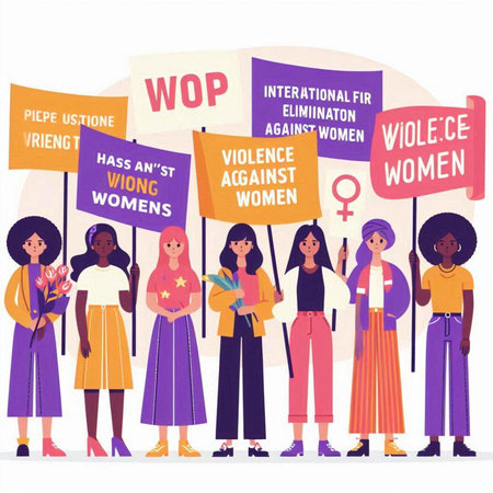 Women empowerment movement concept. Feminism vector illustration. Feminism and women empowerment movement.のイラスト素材