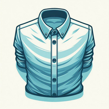 Men's shirt. Vector illustration of a man's shirt with a collar.のイラスト素材