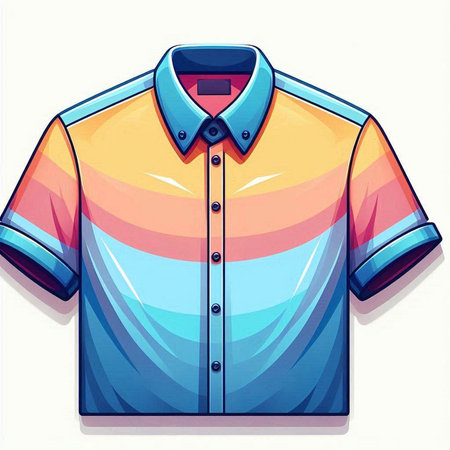Colorful polo shirt isolated on white background. Vector illustration.のイラスト素材