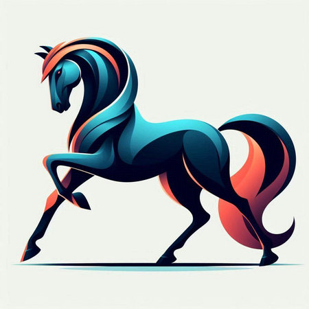Horse vector illustration. Colorful horse on a white background.のイラスト素材