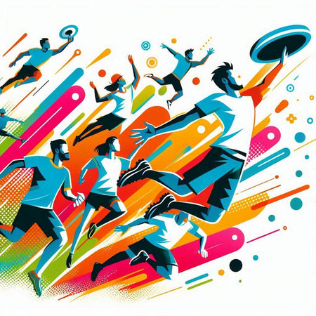 illustration of a group of people playing badminton - vectorのイラスト素材