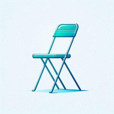 Illustration of a chair on a light blue background, vector illustrationのイラスト素材