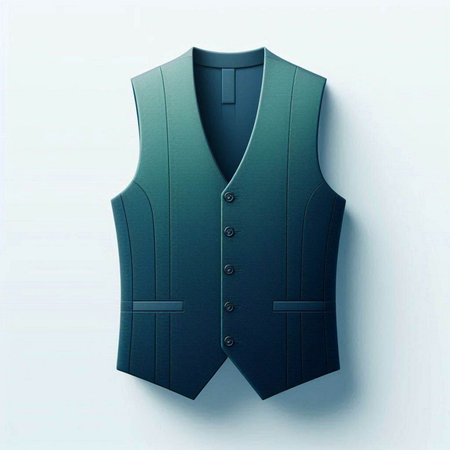 Men's waistcoat on a white background. 3D rendering.のイラスト素材