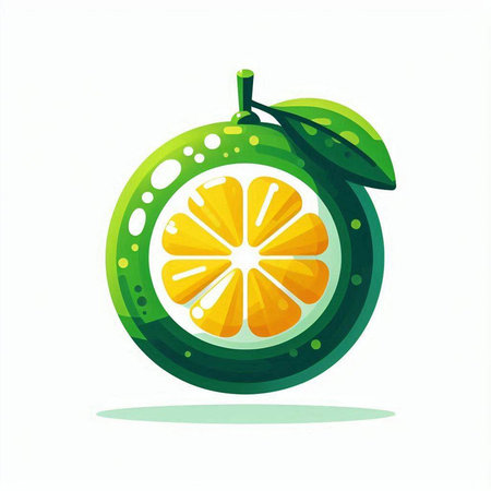 Orange fruit vector icon isolated on white background. Citrus vector illustration.のイラスト素材
