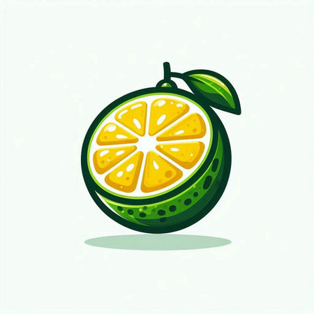 Lime fruit icon isolated on white background. Vector flat illustration.のイラスト素材
