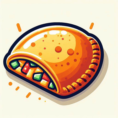 Illustration of a traditional pie in a cartoon style on a light backgroundのイラスト素材