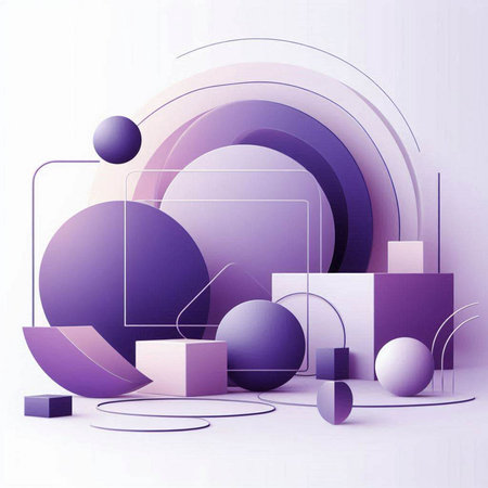 Abstract background with geometric shapes. 3d rendering, 3d illustration.のイラスト素材